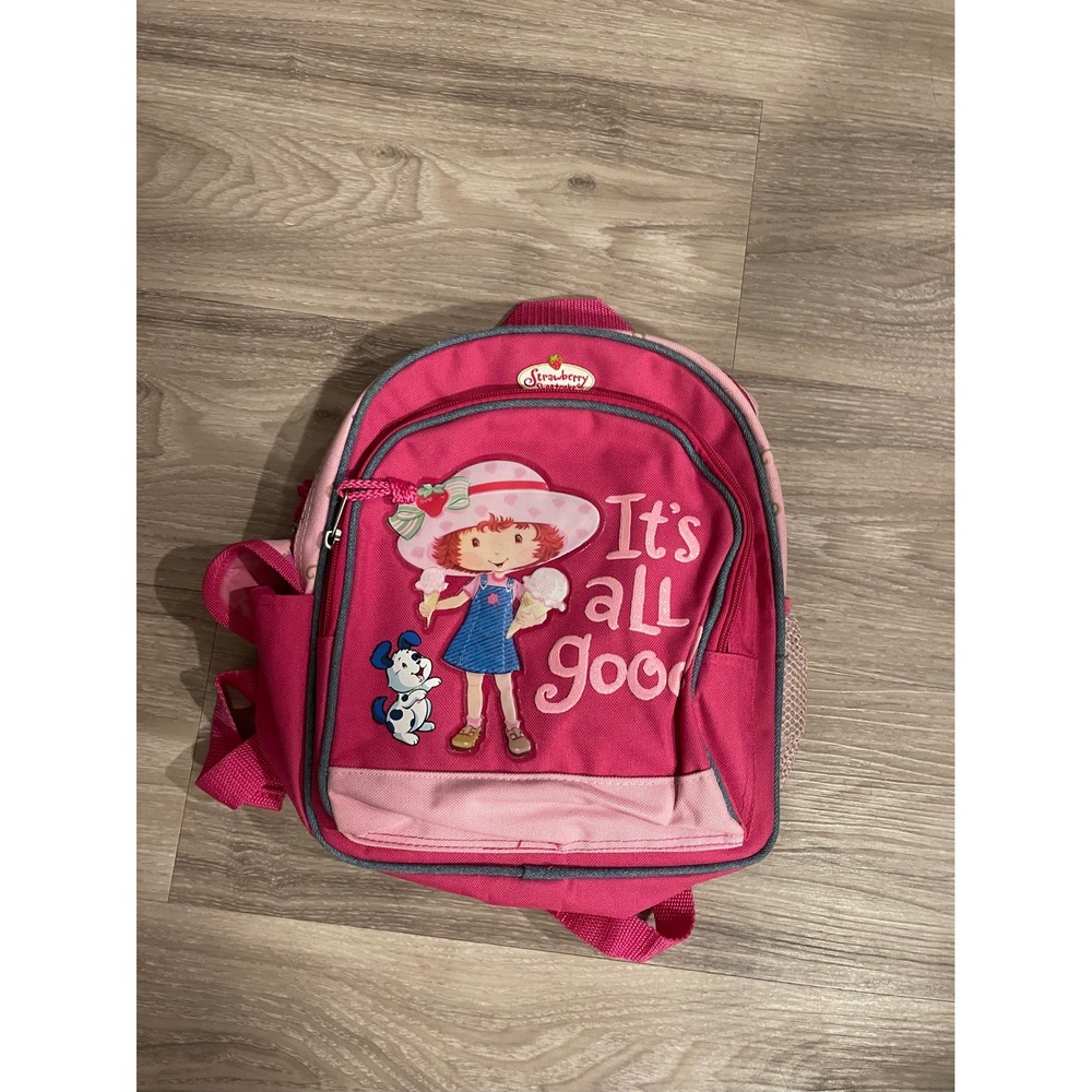 Vintage Strawberry Shortcake Kids Backpack Pink Y2K 2004